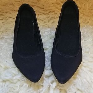 Black suede and patent wedge shoes 7.5M